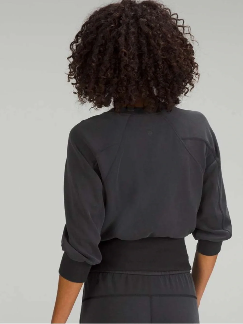 Lululemon softened ribbed hem Black Crewneck Pullover Top